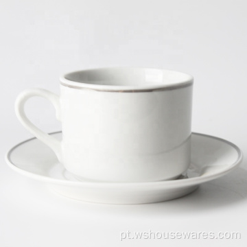 Venda por atacado novo estilo cerâmico xícara de chá de café pires
